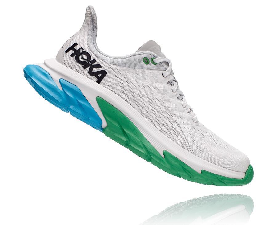 Hoka One One ランニングシューズ メンズ 白 - クリフトン 縁 - NW6973810